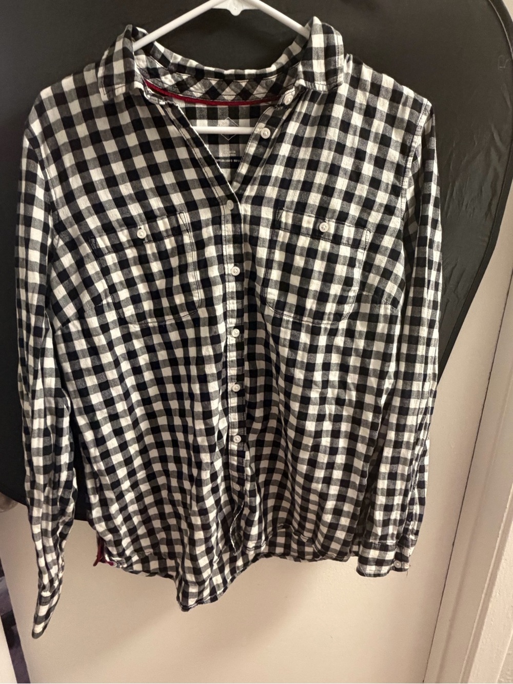 St. John's Bay Black and White Gingham Button-Down Shirt